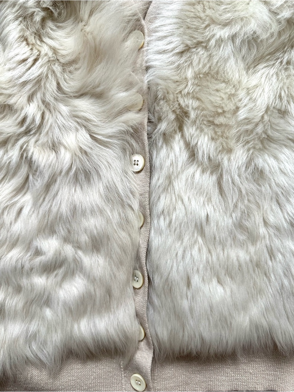 J.Crew Collection Shearling Cardigan in Heather Canvas - Picture 3 of 6